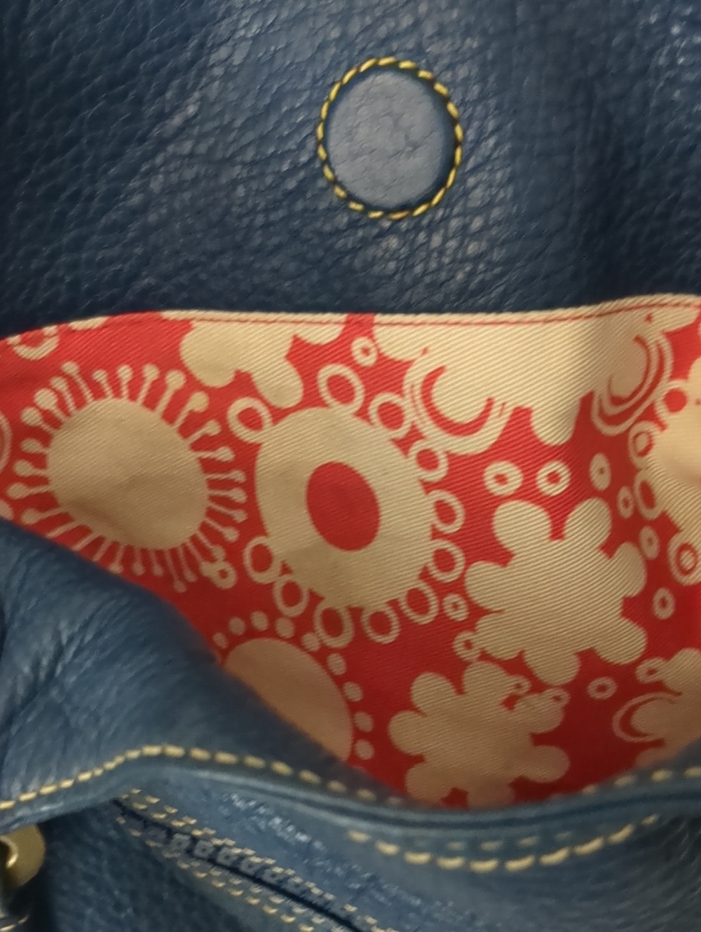 Vintage Y2k Marc Jacobs Blue Leather W Brass Hardware… - Gem